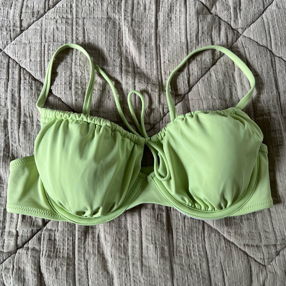 Shade & Shore swimsuit bikini top 36B lime green